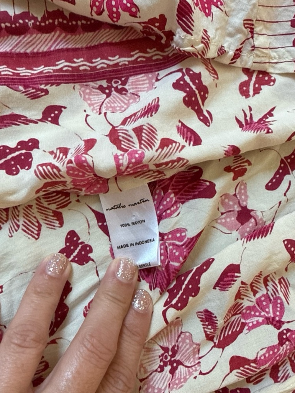 Natalie Martin Cream Maxi Dress with Pink Floral Print L - Picture 7 of 8